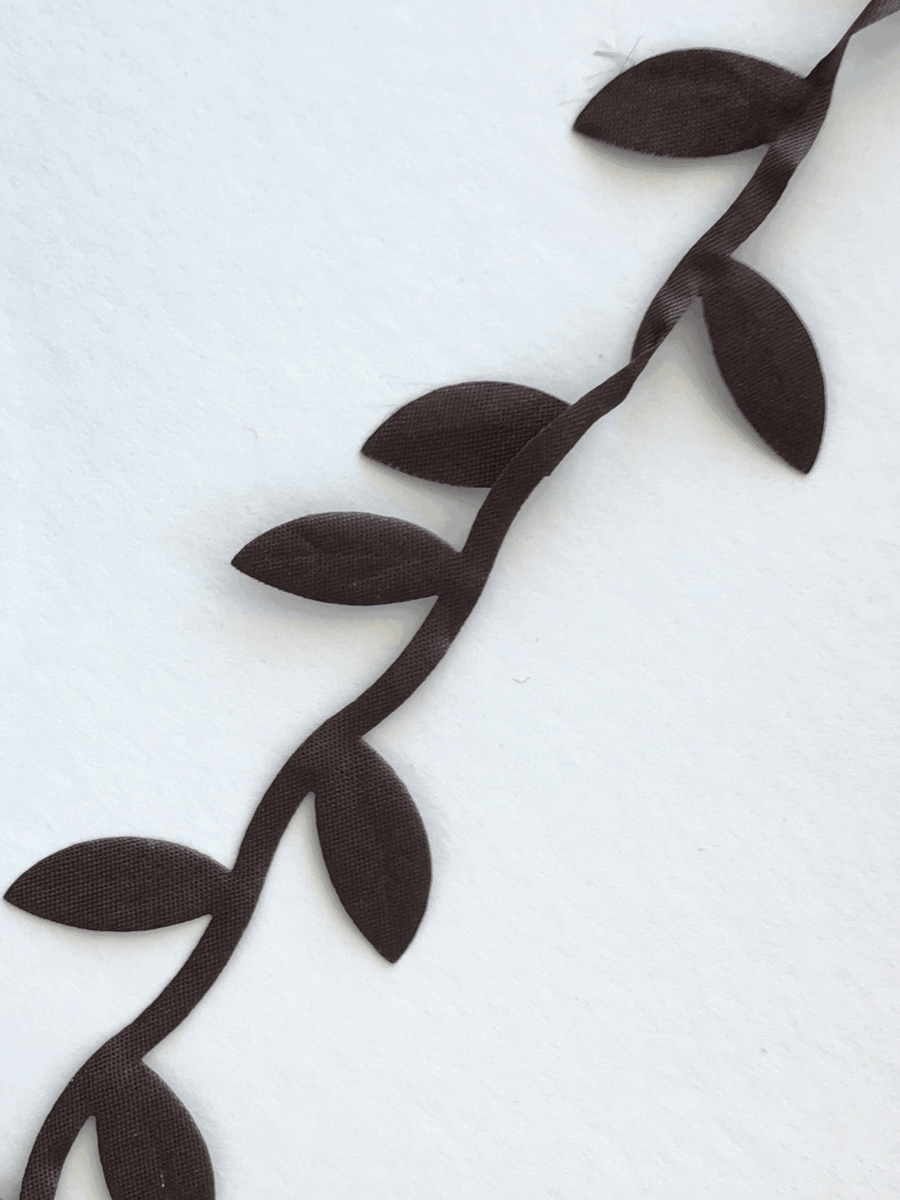Leaf Garland Ribbon Dark Brown - 5mt length
