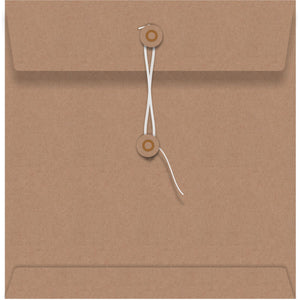Kraft String Seal 150 x 150mm Envelope