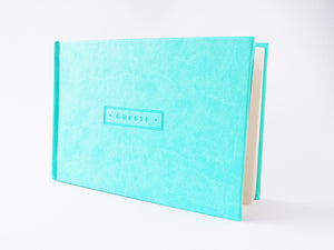 Sea Foam Leatherette Guestbook