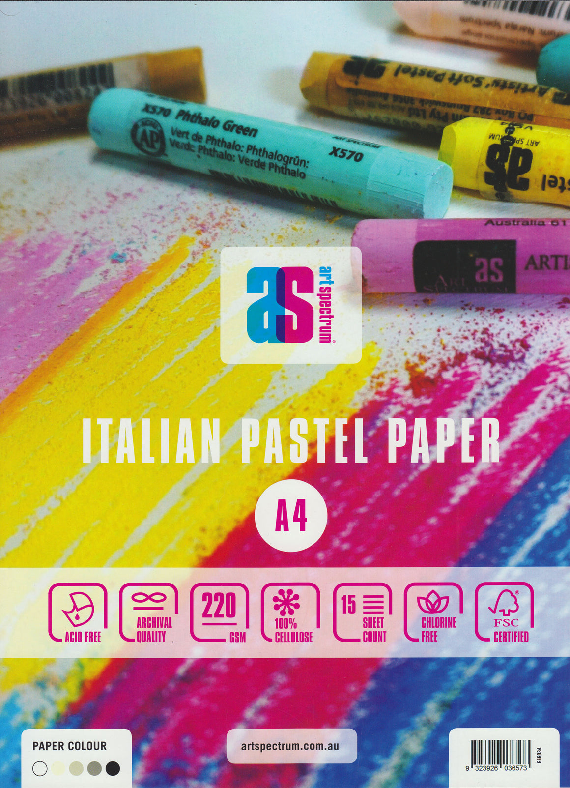 Art Spectrum Pastel Paper Pad Greys A4 220gsm