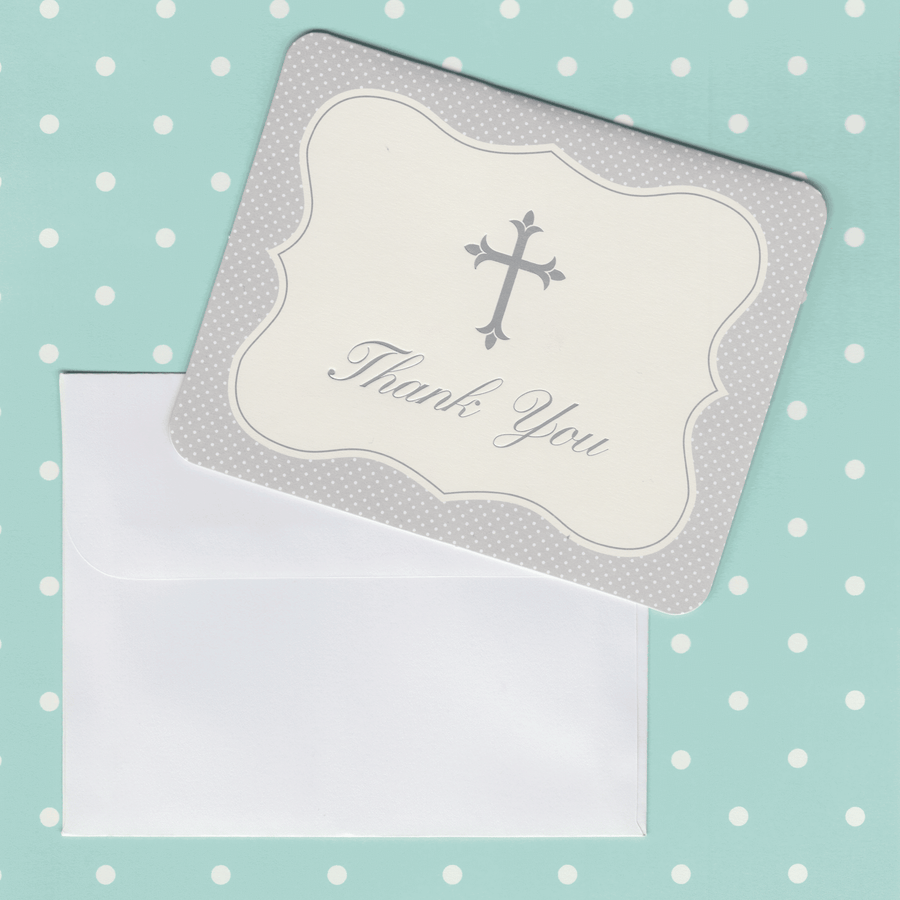 Thank You Cards with Silver Cross