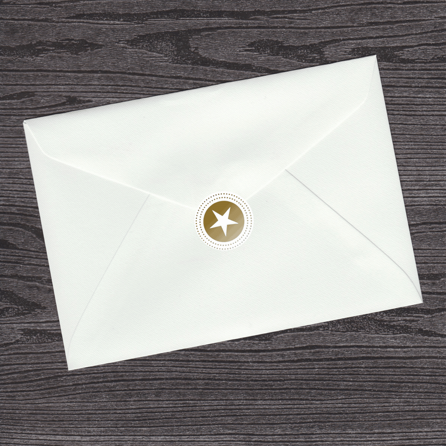 Gold Star Envelope Seal (pack of 30)