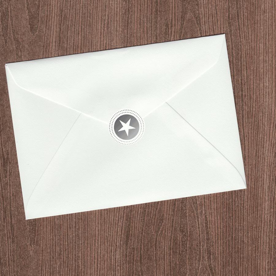 Silver Star Envelope Seal (Pack of 30)