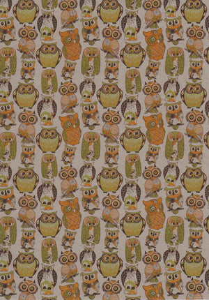 Owl patterns set on botany paper