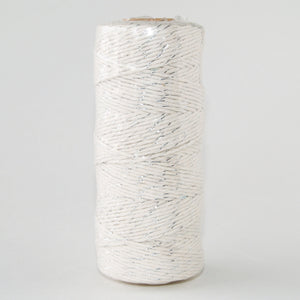 Bakers Twine Metallic Silver and White