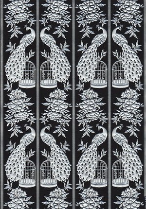 Embossed bird and cage design paper