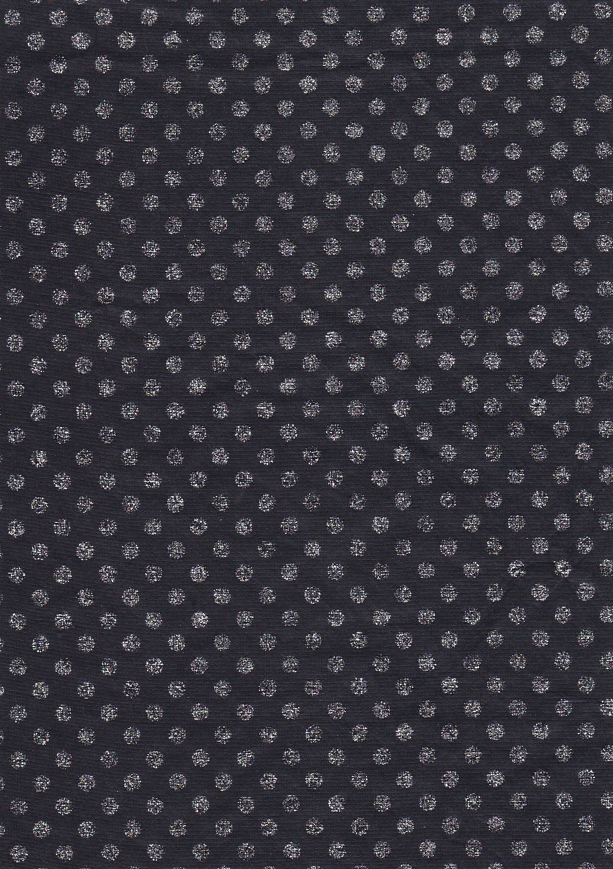 Silver Polka on Black A4 Paper