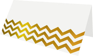 Chevron Gold Foil Place Cards