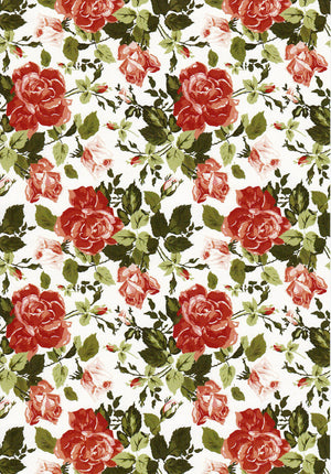 Vintage Rose Red A4 Paper