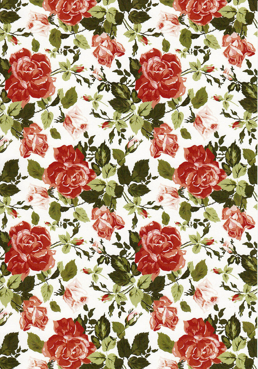 Vintage Rose Red A4 Paper